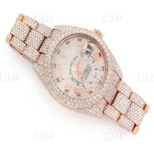 VVS Moissanite Diamond Rolex sky dweller Watch customdiamjewel