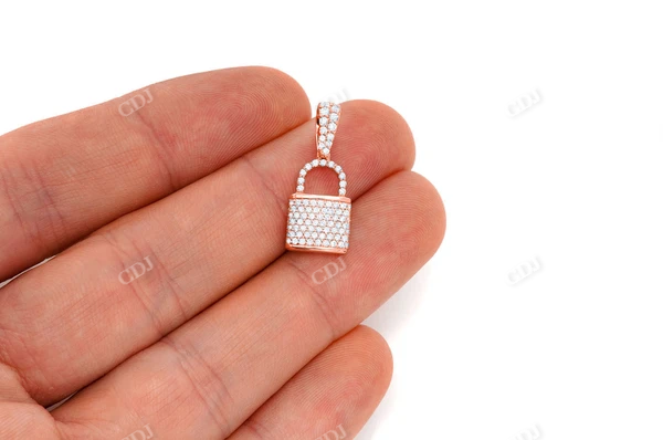 0.50CTW Hip Hop Lock Pendant customdiamjewel