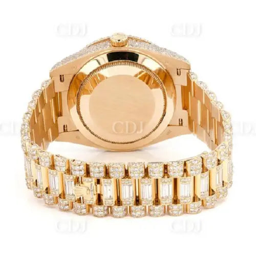 Hip Hop Iced Out Rolex Moissanite Diamond Watch customdiamjewel