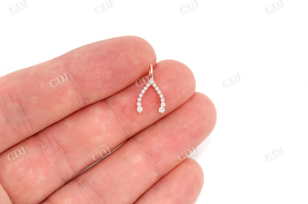 0.15CTW Round Diamond Open Wishbone Pendant customdiamjewel