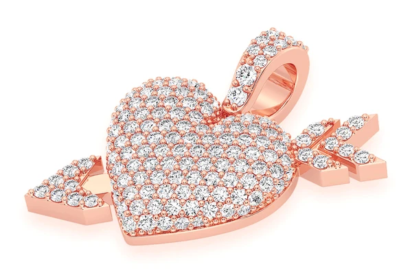 0.50CTW Cluster Diamond Heart & Arrow Pendant customdiamjewel