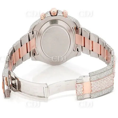 Two Tone Hip Hop Fully Iced Out Rolex Watch customdiamjewel