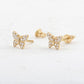 0.12CTW Moissanite Butterfly Diamond Stud Earrings  customdiamjewel   