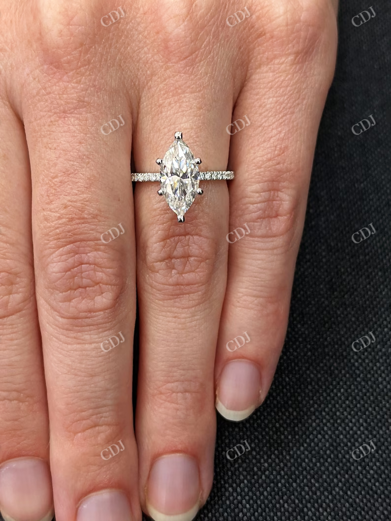 2.0CT Marquise Cut Moissanite Engagement Ring customdiamjewel
