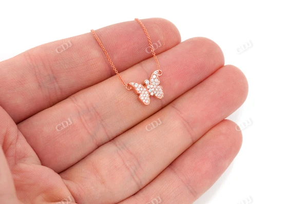 Butterfly Emoji Iced Out daily wear Girls Necklace customdiamjewel