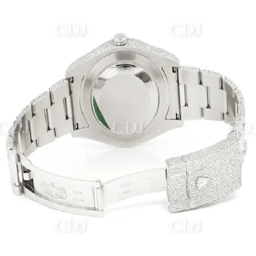 Rolex 41MM Stainless Steel Bezel Man's Watch At Wholesale Price (23.29CTW) customdiamjewel