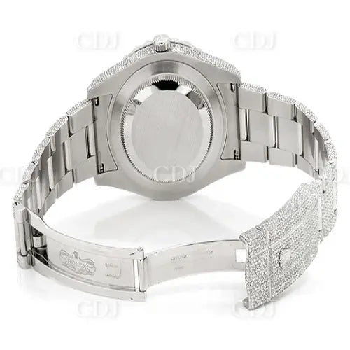 One Row Bezel Hip Hop Rolex Full White Moissanite Wrist Watch customdiamjewel