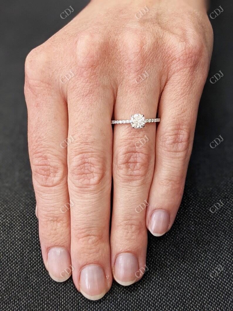0.5CT Round Cut Moissanite Solitaire Engagement Ring customdiamjewel
