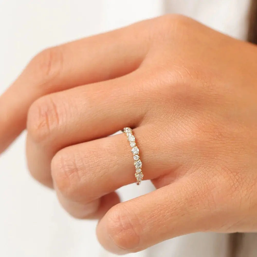 0.59CTW Half Eternity Diamond Wedding Band customdiamjewel