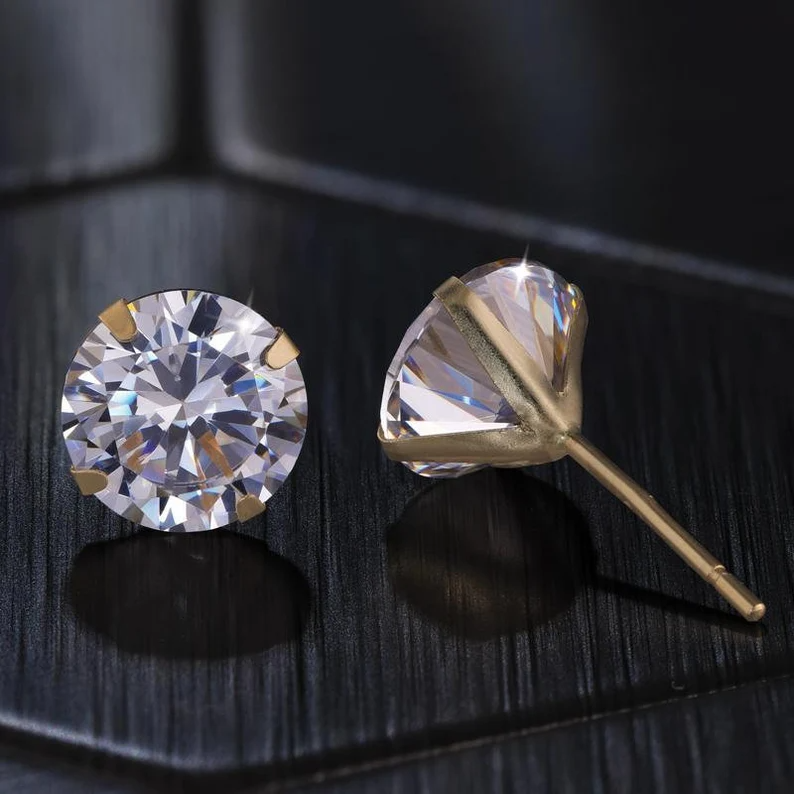 0.5CT Moissanite Brilliant Cut Diamond Stud Earrings customdiamjewel