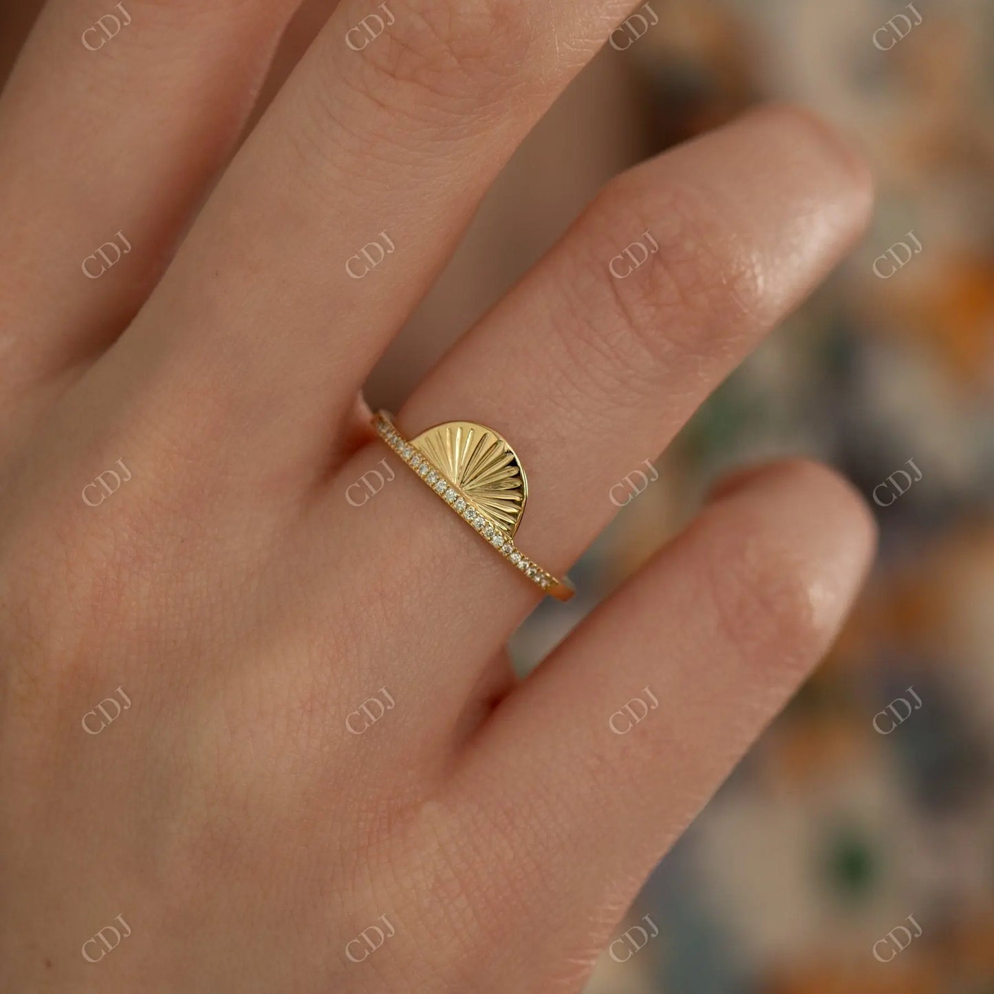 0.05CTW Natural Diamond Sundial Wedding Band customdiamjewel