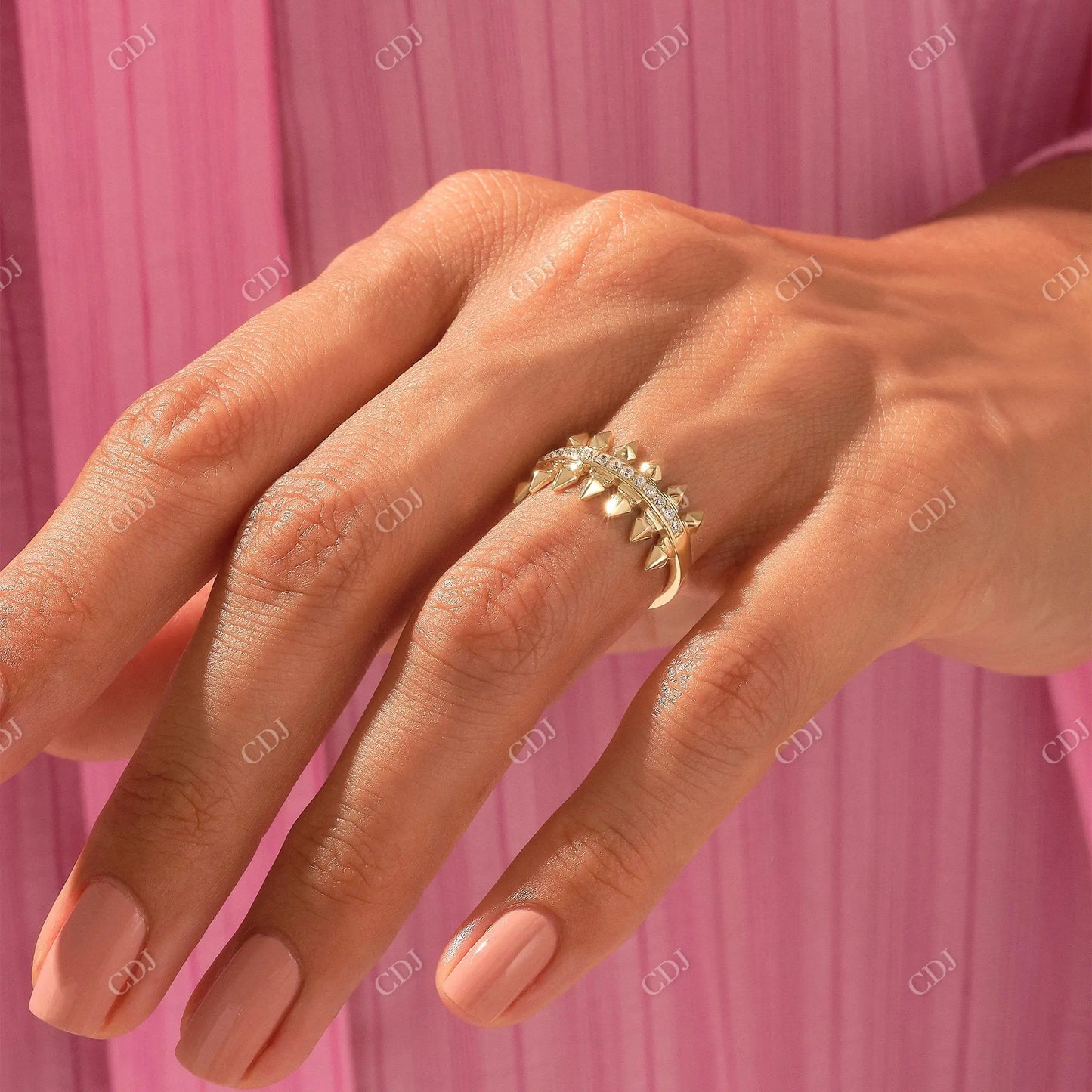 0.14CTW Vintage Style Pave Diamond Spear Wedding Band customdiamjewel