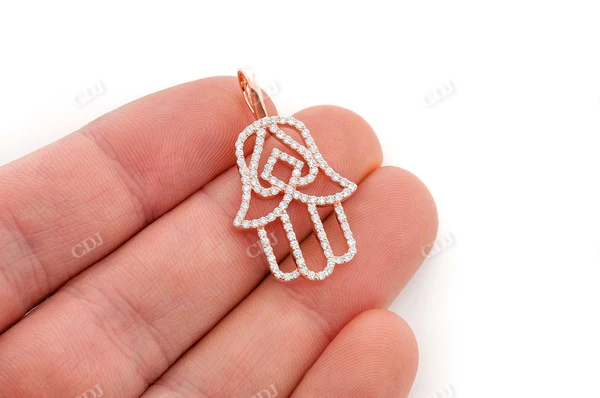 Antique 1.00CTW Hamsa Silhouette Pendant customdiamjewel