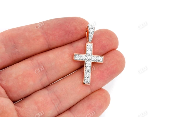 0.15CTW Diamond Minimalist Cross Pendant customdiamjewel