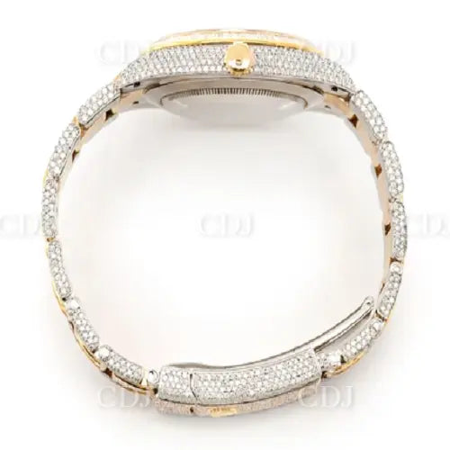 High Quality Two Tone Iced Out Rolex Diamond Watch (18.90CTW) customdiamjewel