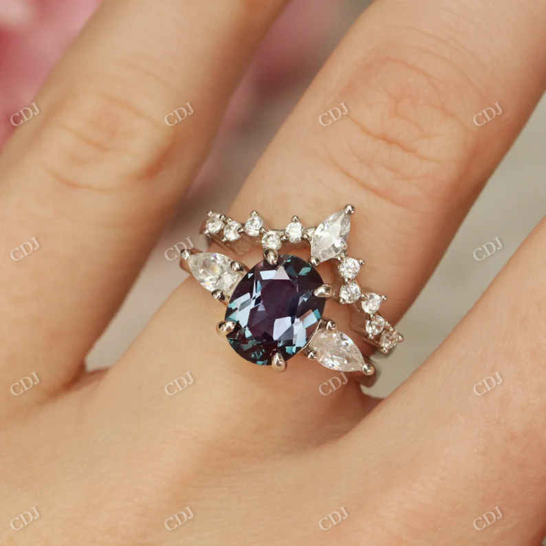 Rose Gold Lab Grown Marquise Diamond Wedding Band customdiamjewel