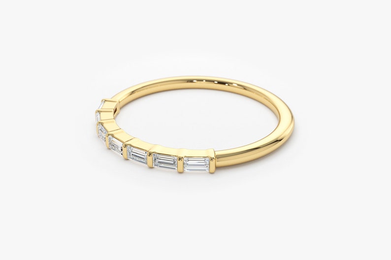 0.27CTW Baguette Cut Natural Diamond Half Eternity Band customdiamjewel