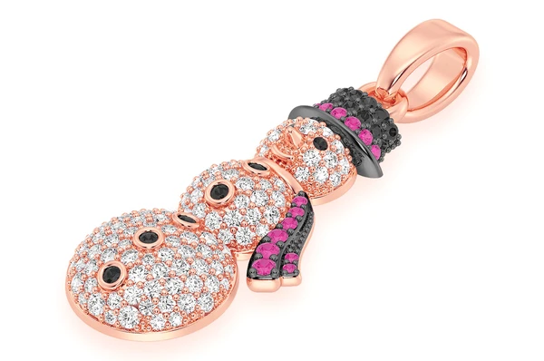 1.00CTW Diamond Mini Snowman Pendant customdiamjewel