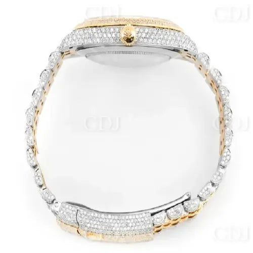 Yellow White Iced Out Rolex Hip Hop Diamonds Watch (15.99 CTW) customdiamjewel