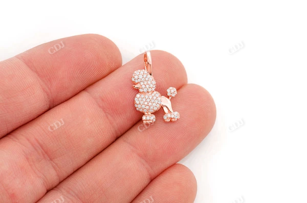 0.33CTW Cluster Diamond Poodle Pendant customdiamjewel