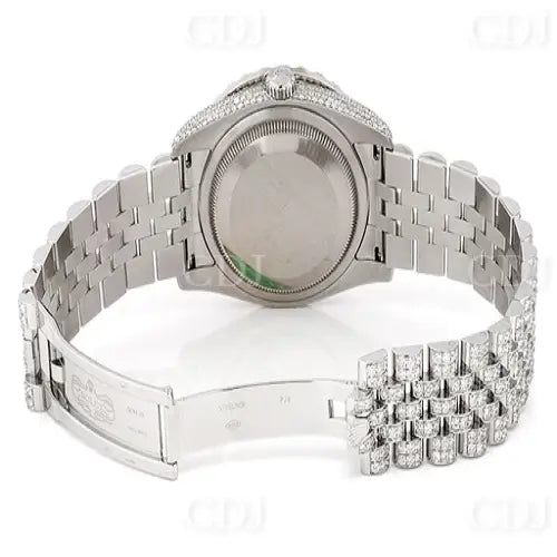 Hip Hop Round Moissanite Stainless Steel Full White Rolex Watch customdiamjewel