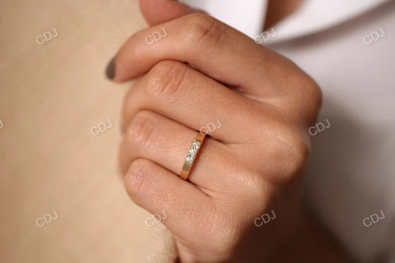 14K Gold 3 Stone Pinky Finger Diamond Wedding Ring customdiamjewel