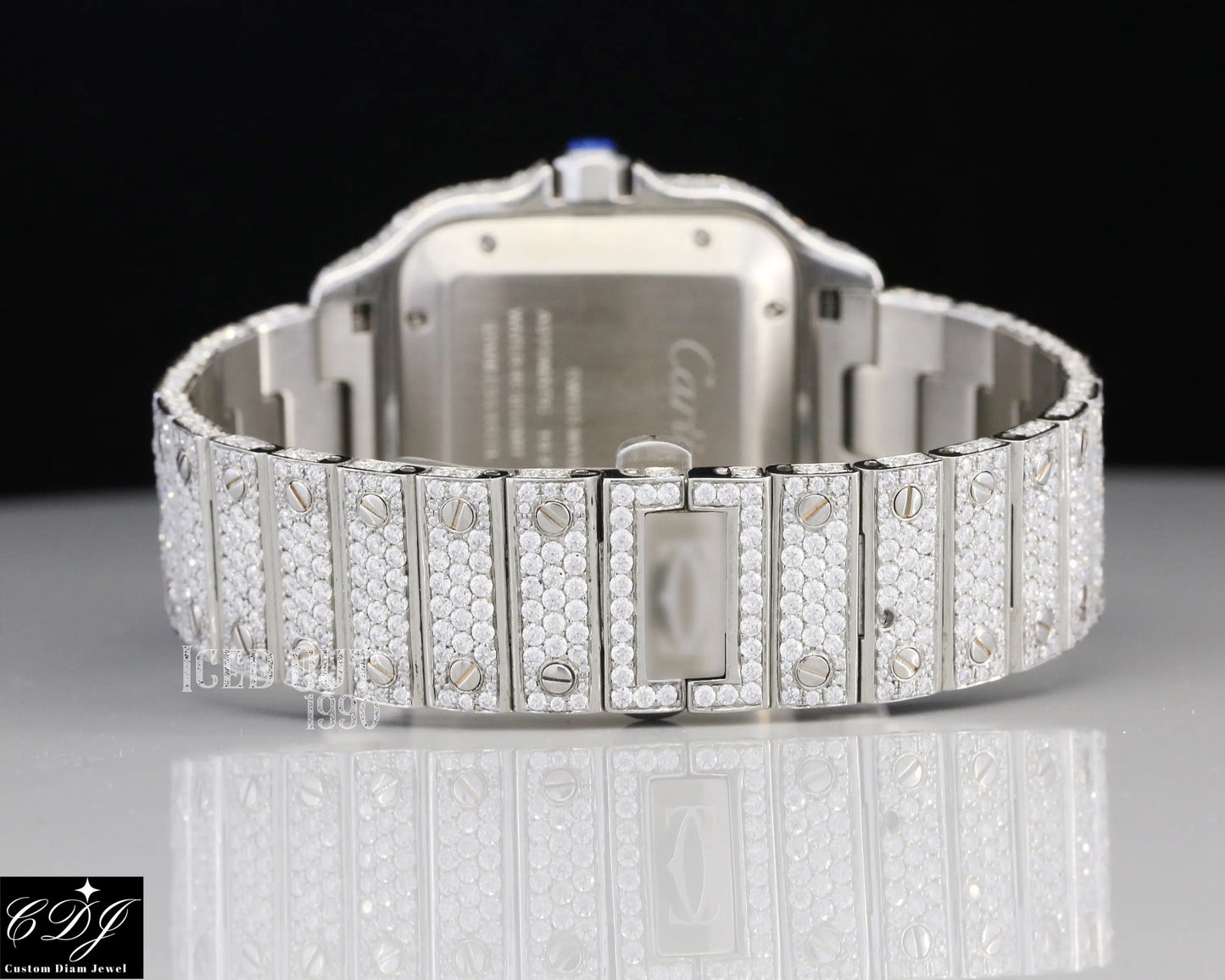 Customized Two Tone Iced Out Moiisanite Cartier Watch customdiamjewel