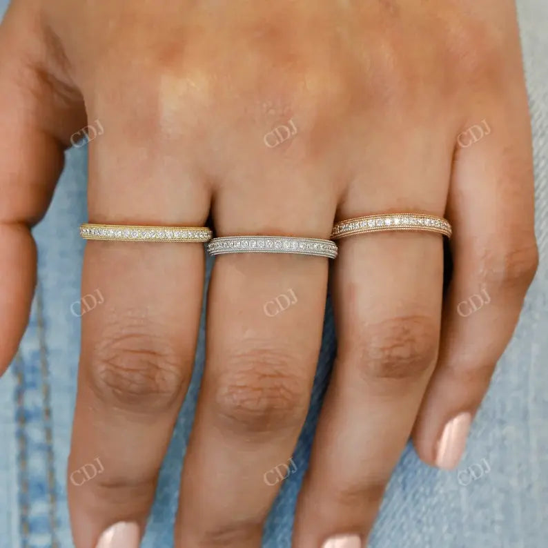 0.35CTW Round Cut Lab Grown Diamond Miligrain Eternity Band customdiamjewel