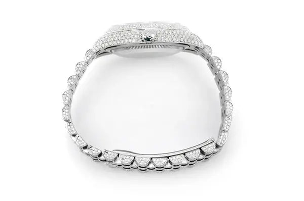 Full White Best men's luxuries Rolex Moissanite Watch (13.06CTW) customdiamjewel