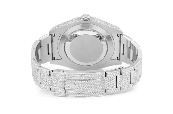 41MM Black Dial Stainless Steel Moissanite Hip Hop Watch(15.48CTW) customdiamjewel