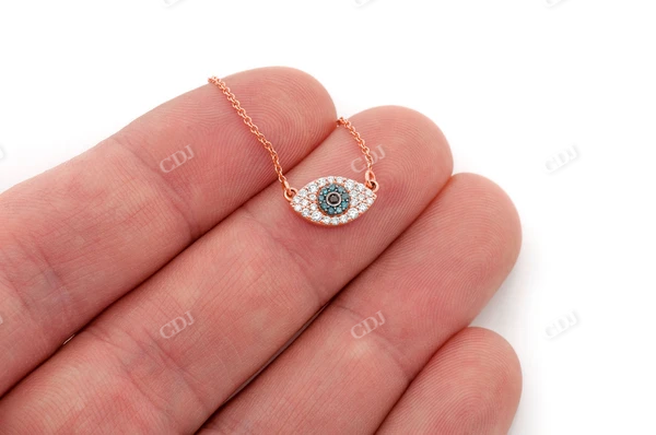 Multi Round Diamonds Iced Out Evil Eye Necklace customdiamjewel