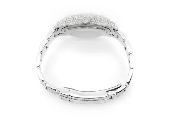 High Quality Blue Dial Full White Rolex Diamond Watch (14.50CTW) customdiamjewel