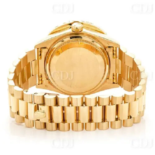 Round Dial Stainless Steel Men's Rolex Diamond Watch customdiamjewel