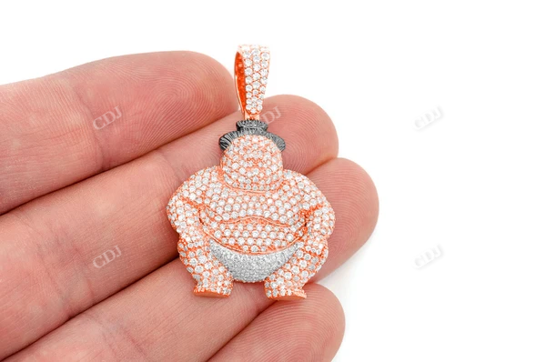 3.75CTW Sumo Wrestler Diamond Pendant customdiamjewel