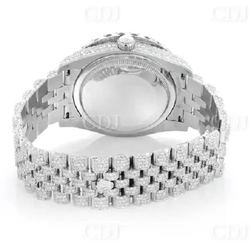 Full White Big Dial Moissanite Rolex Watch (17.85CTW) customdiamjewel