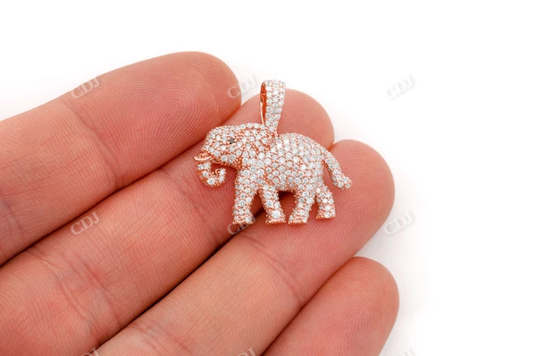 1.55CTW Diamond Elephant Pendant customdiamjewel