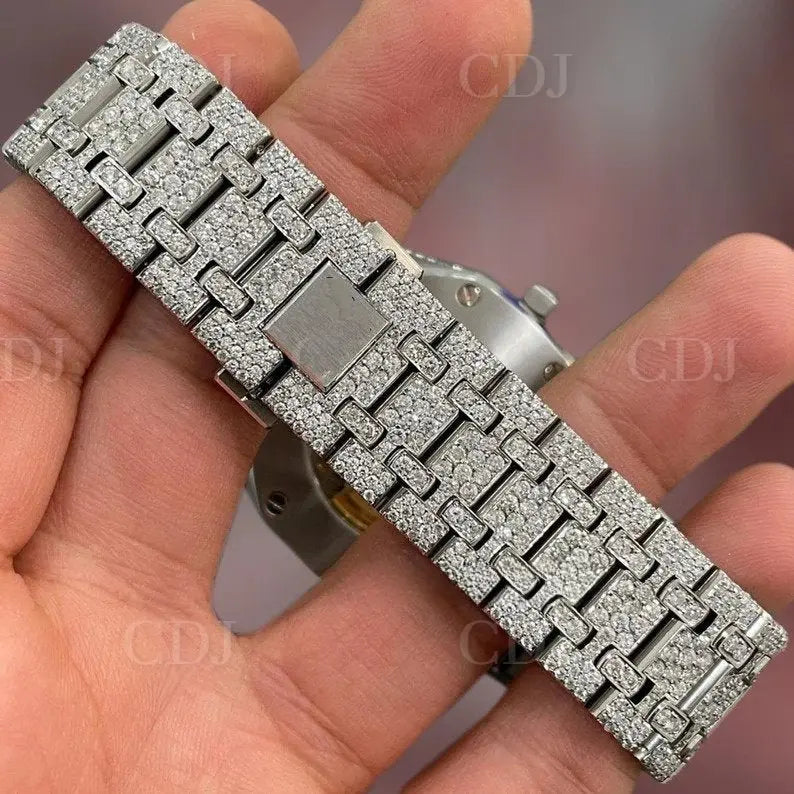 Date Just Full White Audemars Piguet Men's Diamond Watch customdiamjewel