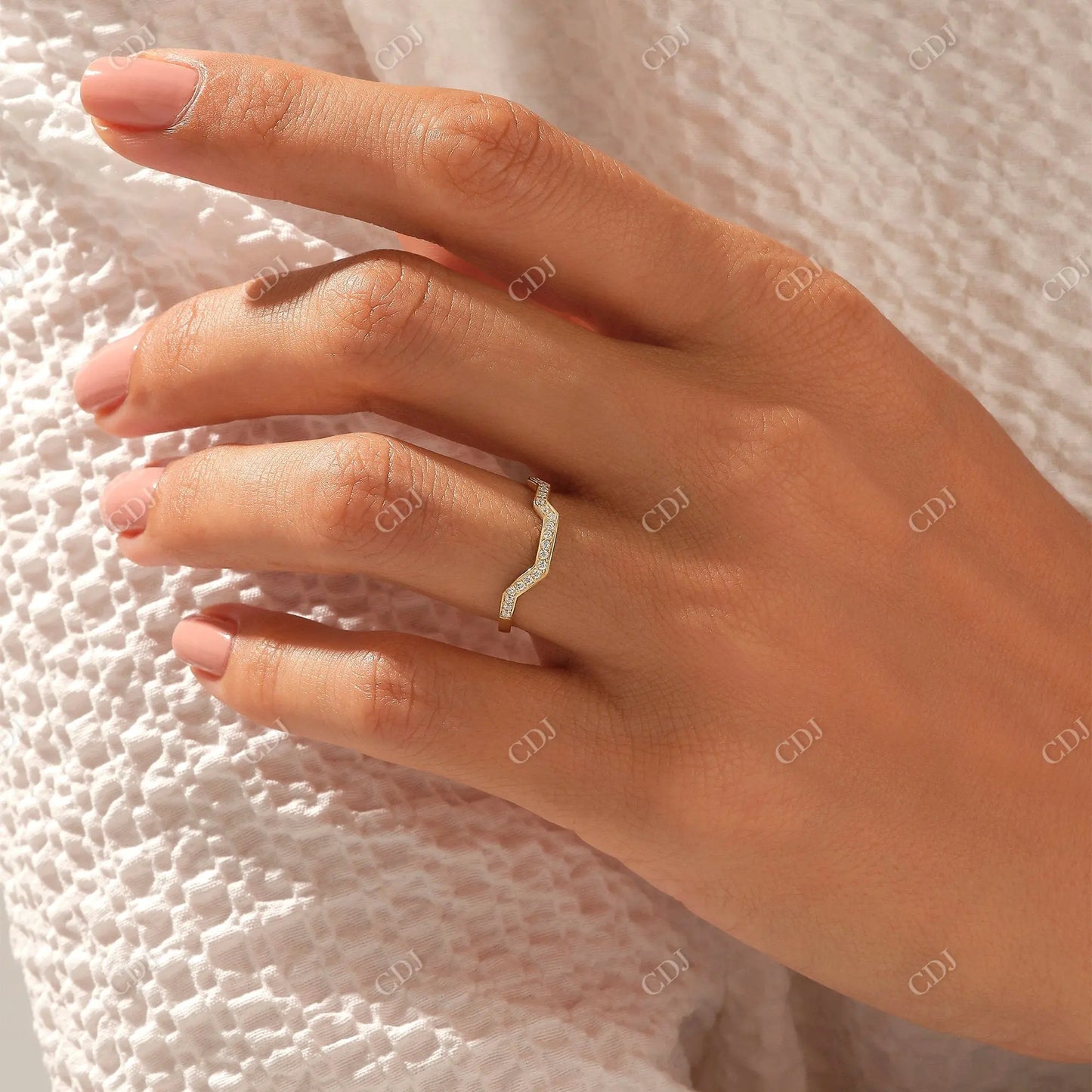 0.21CTW Vintage Pave Diamond Curved Wedding Band customdiamjewel