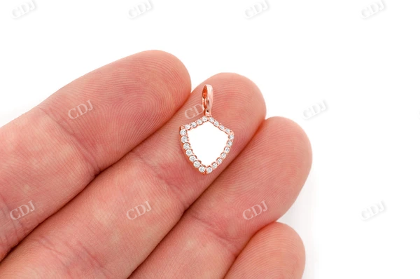 0.20CTW Engraveable Shield Diamond Pendant customdiamjewel