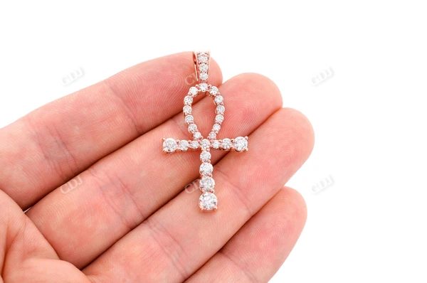2.25CTW Graduated Ankh Pendant customdiamjewel