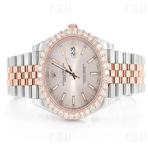 High Quality One Row Bezel Rolex Hip Hop Watch (4.33CTW) customdiamjewel