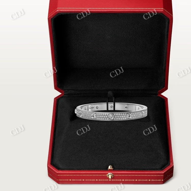 Leve Pave Moissanite Bangle Bracelet customdiamjewel