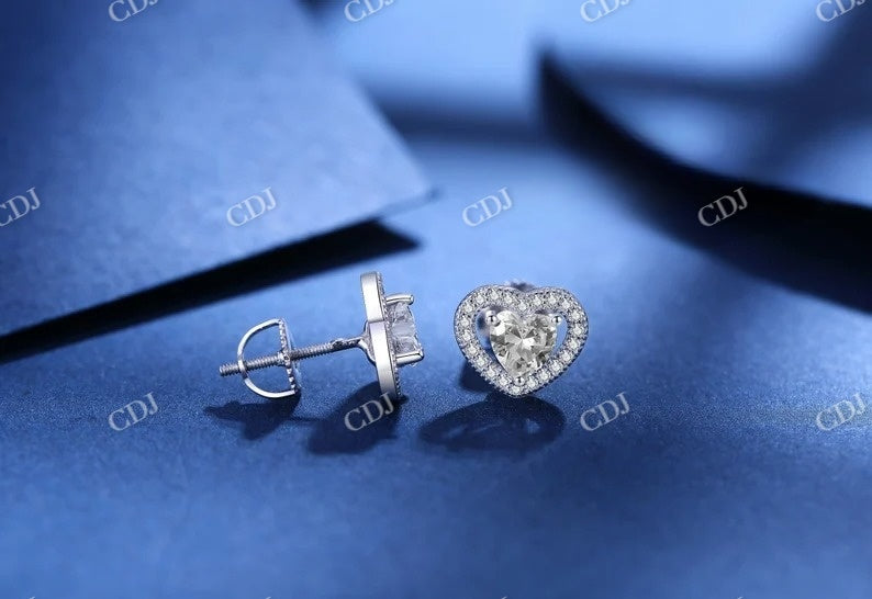 0.2CT Moissanite Heart Shape Earrings customdiamjewel
