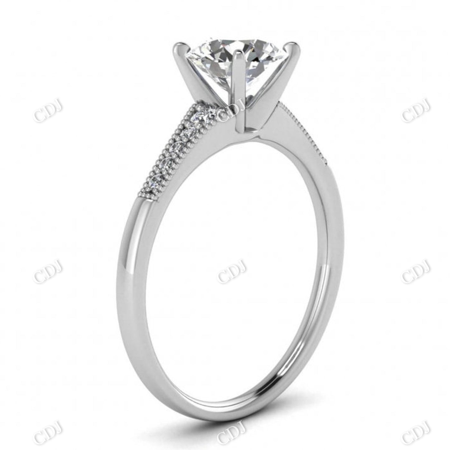 Round Cut Moissanite Micro Pave Diamond Eternity Ring customdiamjewel