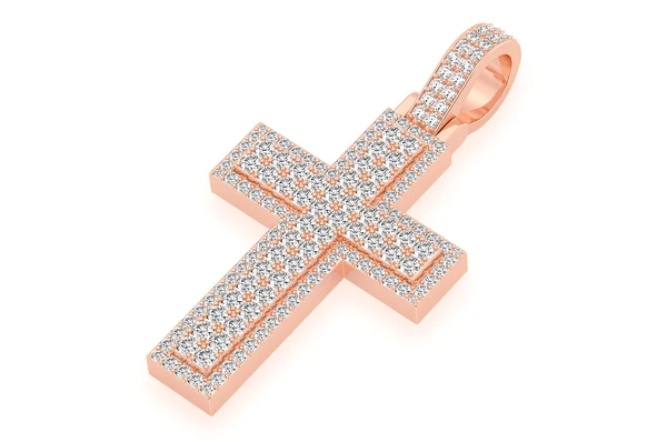 4.66CTW Large Layered Cross Pendant customdiamjewel