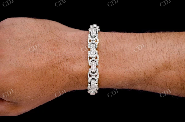 Moissanite VVS Diamond Flat Byzantine Link Bracelet customdiamjewel