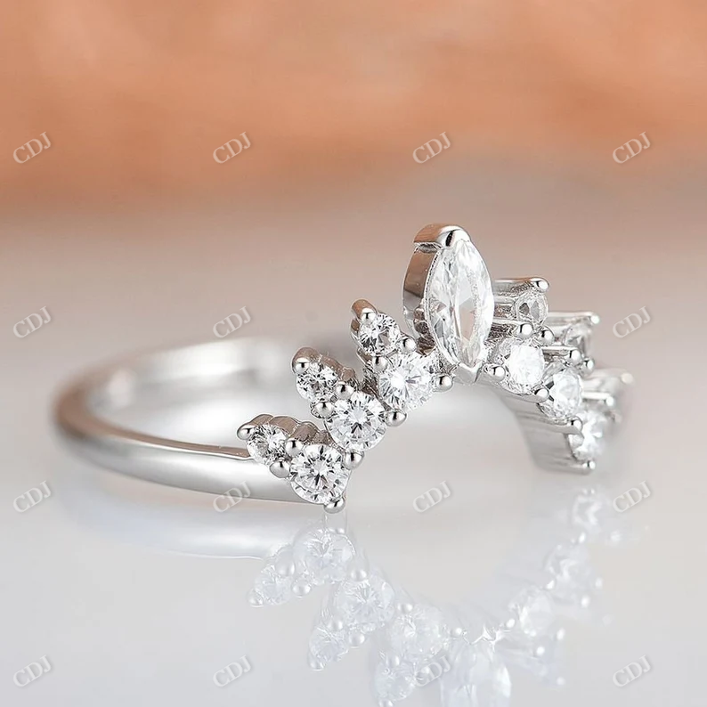 Curved Stackable Lab Grown Diamond Wedding Band customdiamjewel