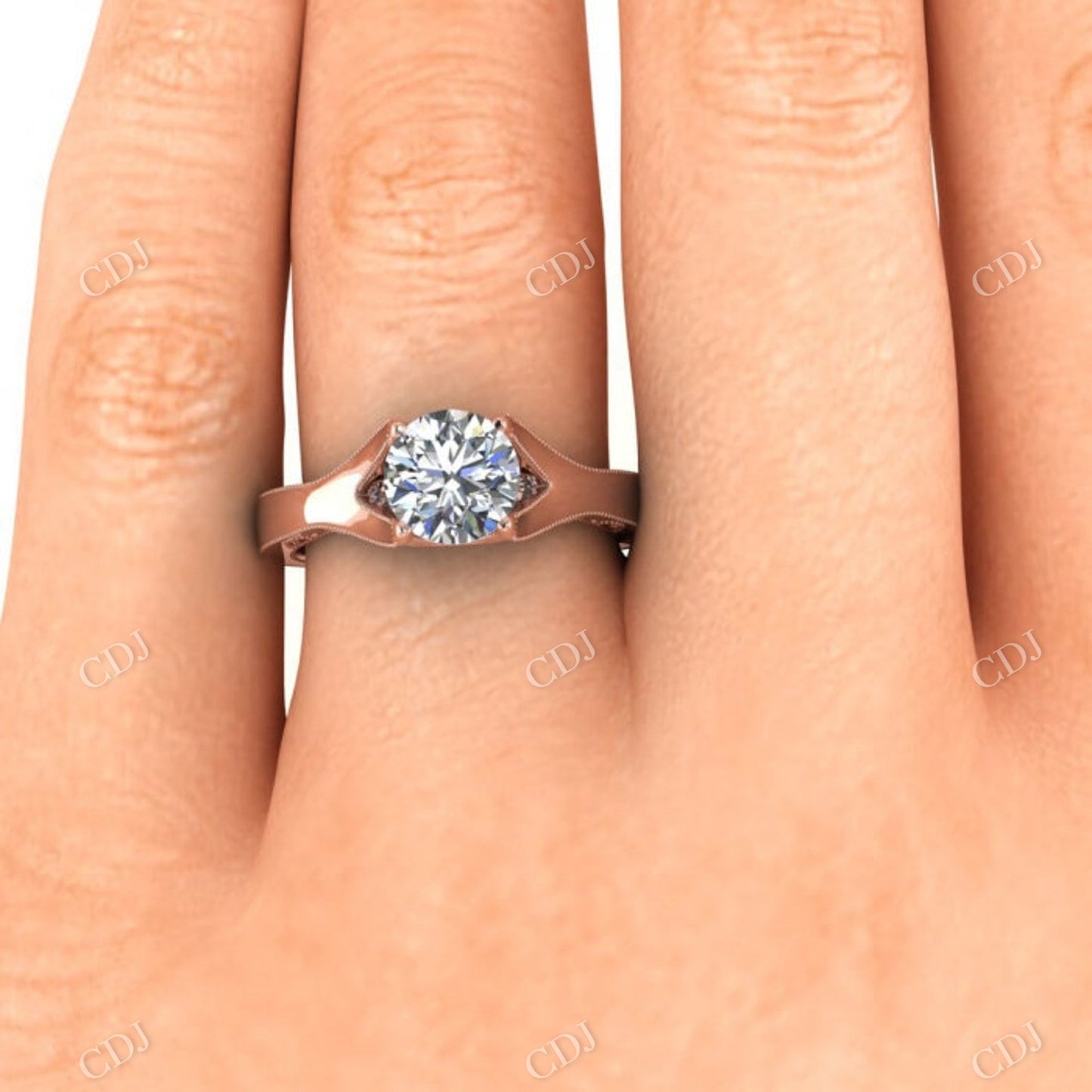 Antique Micro Pave Vintage Band Unique Moissanite Engagement Ring customdiamjewel