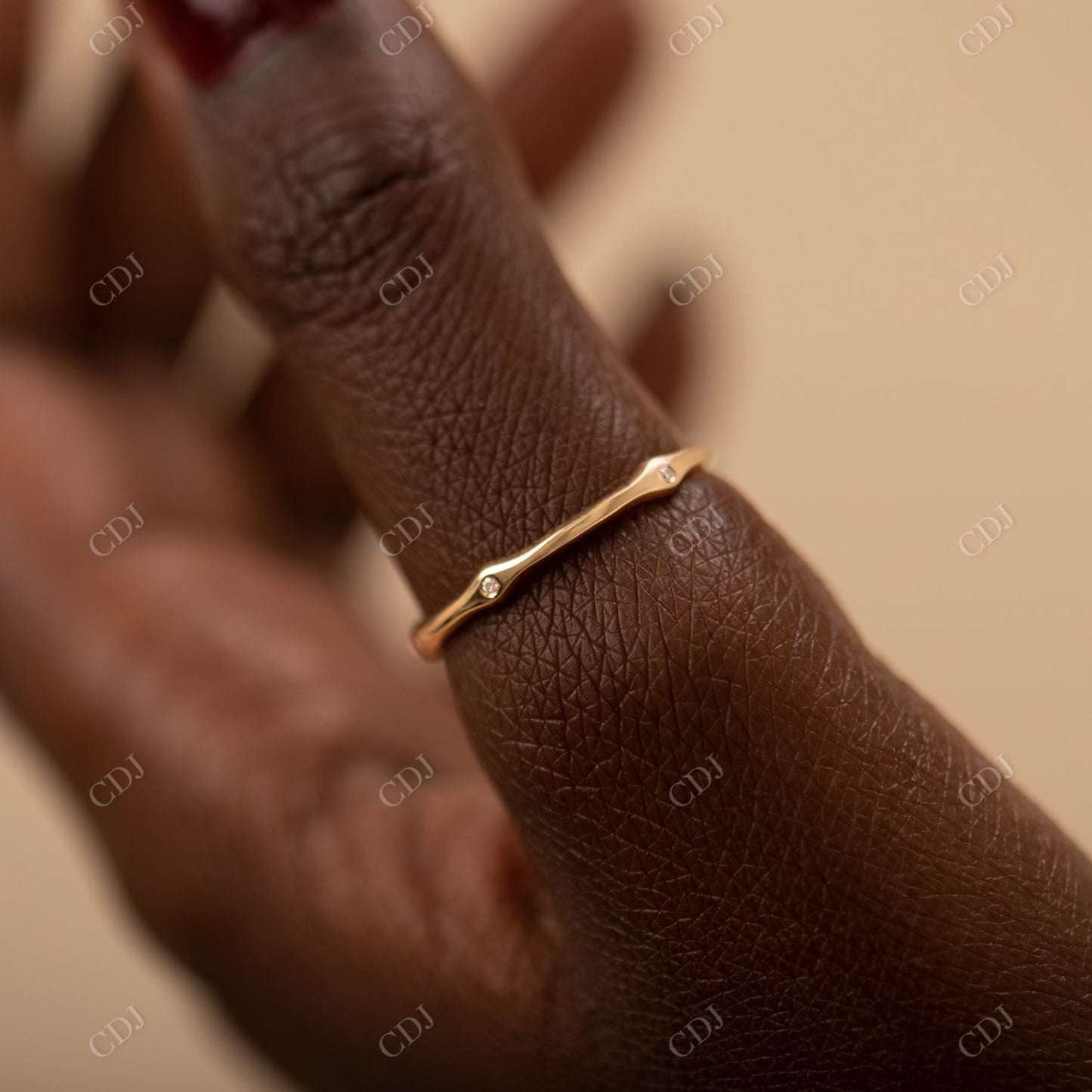 0.025ctw Round Lab Diamond Golden Eternity Band customdiamjewel