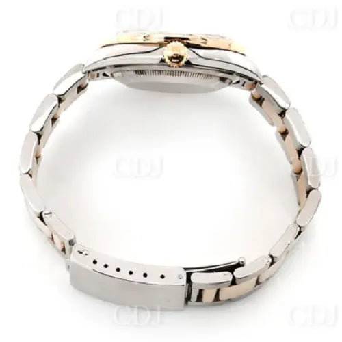 36mm Black Dial Round Bezel Rolex Lab Diamond Watch customdiamjewel